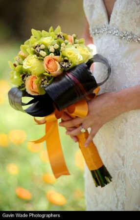 Lime Green & Peach  Bridal Bouquet