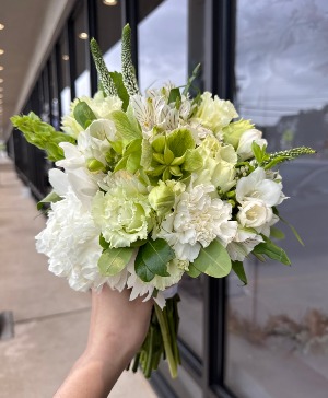 Lime Lush White and Green Prom Bouquet