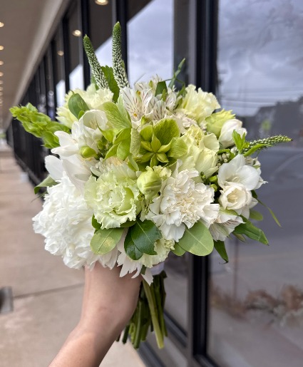 Lime Lush White and Green Prom Bouquet