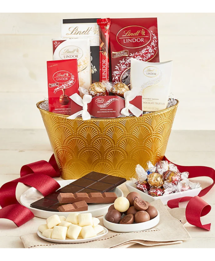 Lindt Luxury Chocolate Basket (1 LEFT IN STOCK) Gift Basket (1 Left In Stock - Selling Fast!)