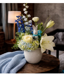 Little Blue Bunny Floral Arrangement