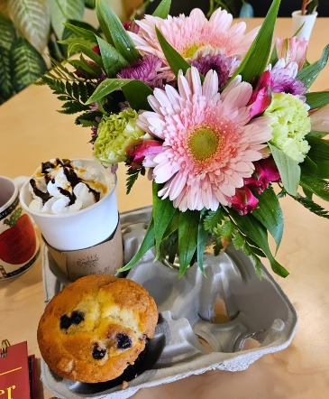 Little Pick Me Up Coffee, Snack, Flower Trio in Barre, VT | Forget Me Not Flowers and Gifts LLC