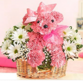 “Pretty Pup” fresh flower arrangement  in a basket-so cute!!!!