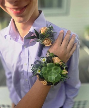 Live Succulent Slap Bracelet Corsage 