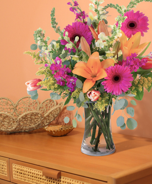 Lively Lilies & Gerberas Lifestyle Arrangement