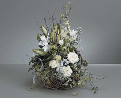 Living Sympathy Basket Garden with Flowers