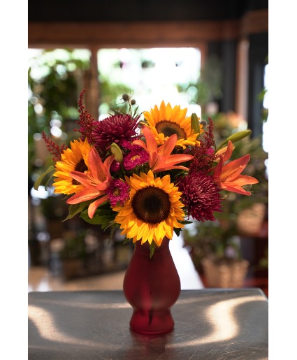 Local Autumn Blooms  Sunflowers & Lilies 