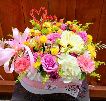 Lolli Lou Floral Heart Box  in Vacaville, CA | Vior Floral Art
