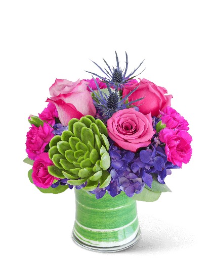 London Posh with Succulent Flower Arrangement