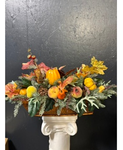 Long Fall Arrangement in Basket 