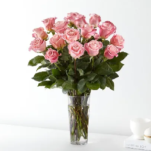 LONG STEM PINK ROSE BOUQUET 