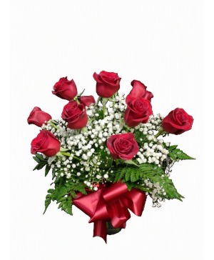 Long Stem Traditional Roses w/ babys breath Roses