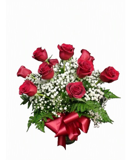 Long Stem Traditional Roses w/ babys breath Roses
