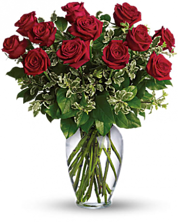 Long Stemmed Rose Arrangement Various Colors Available