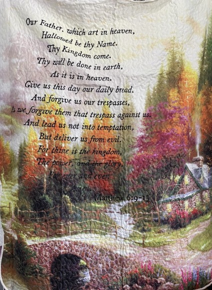 Lord's Prayer Quilted Throw  