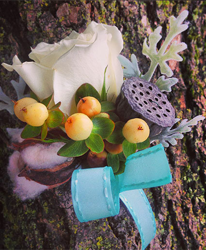 Lotus Blues Boutonniere