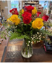Love and Sunshine All around vased arrangement