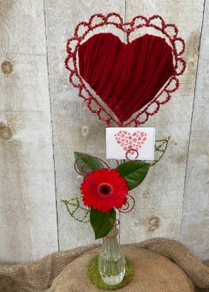 Love Grows Here Vase Arrangement with Card Holder