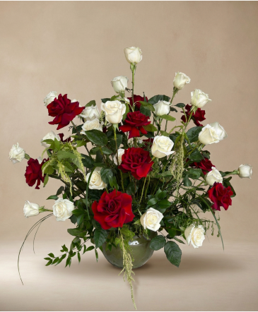 Love in Bloom ceramic container arrangement in Eagle, ID | Hope Blooms Flowers & Things