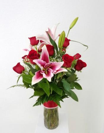 Love is in the air Roses and lilies 