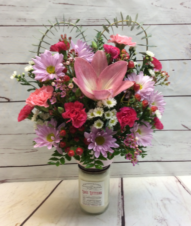 Love Letters Flowers & Candle 