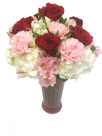 Love Me Tender Roses and Hydrangeas