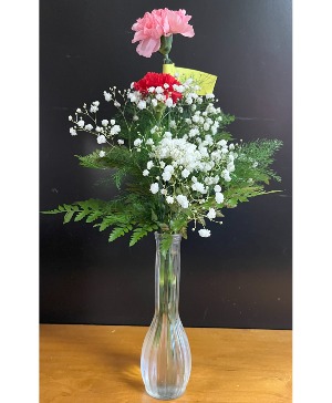 Love of Carnations Bud vase with carnations