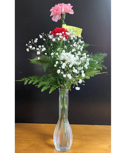 Love of Carnations Bud vase with carnations
