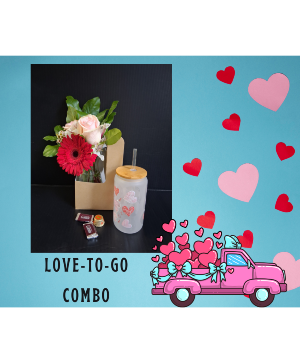 Love - To-Go Combo Gift and Flower combination