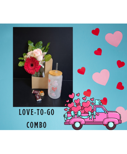 Love - To-Go Combo Gift and Flower combination