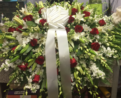LOVE YOU! Red & White roses FUNERALS