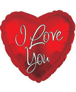 Balloon-Love You Script Foil Heart  Love