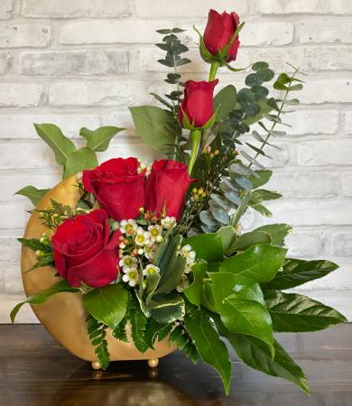 Love You To The Moon and Back Premium Moon Shaped Container Arrangement