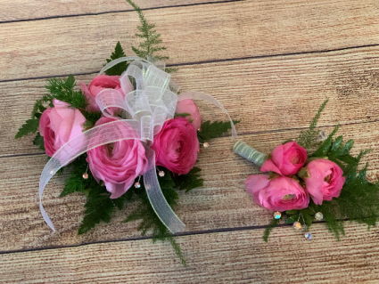Lovely In Pink Prom Wrist Corsage 