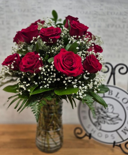 Lovely in Red Roses Vase