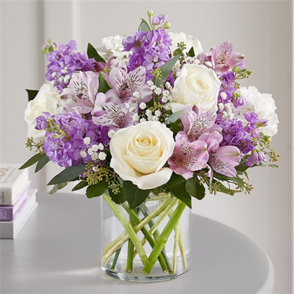 Lovely Lavender Medley White and Lavender, Purple in Vase