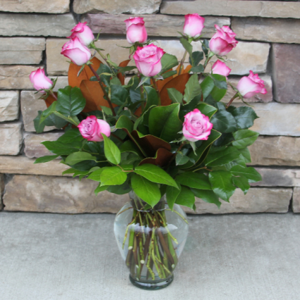 Lovely Lavender Dozen Roses Classic Rose Arrangement