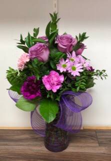 Lovely Lavender & Pink Blooms Fresh Arrangement 