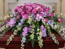Lovely Lavenders Casket Cover 