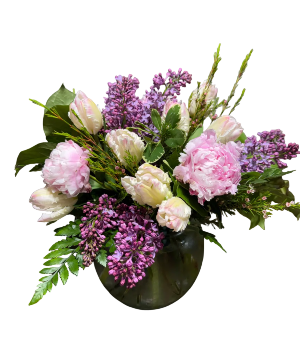 Lovely Lilac & Peonies Flower Arrangement