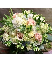 Lovely pastels European garden floral arrangement 