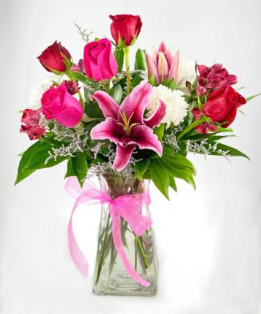 Lovely Roses and Lilies  Fresh flowers 