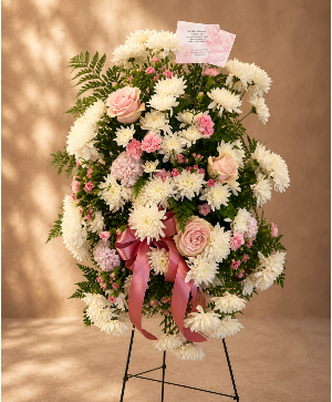 Lovely White and pink  Standing spray 