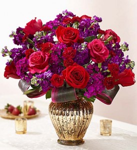 Love's Vibrant Beauty Luxurious Gathering of Fragrant Blooms in Bronze Vase
