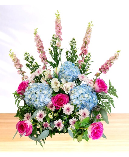 Adoration: Pink and Blue Urn or Picture Display