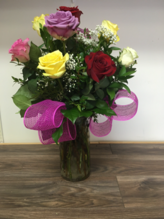 Dozen Colored Roses Fresh Flowers
