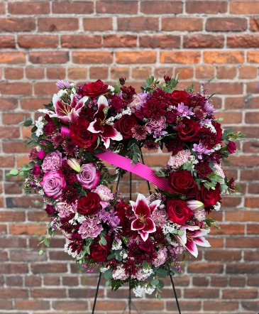 Loving Heart Standing Wreath  in La Grande, OR | FITZGERALD FLOWERS