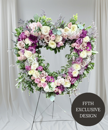 Loving Lavender Heart Standing Funeral Heart in Loganville, GA | Flowers From The Heart