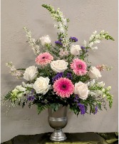 Loving Light Pink and white Urn Arrangement