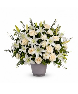 Loving Lilies And Roses T216-1A Sympathy Arrangement